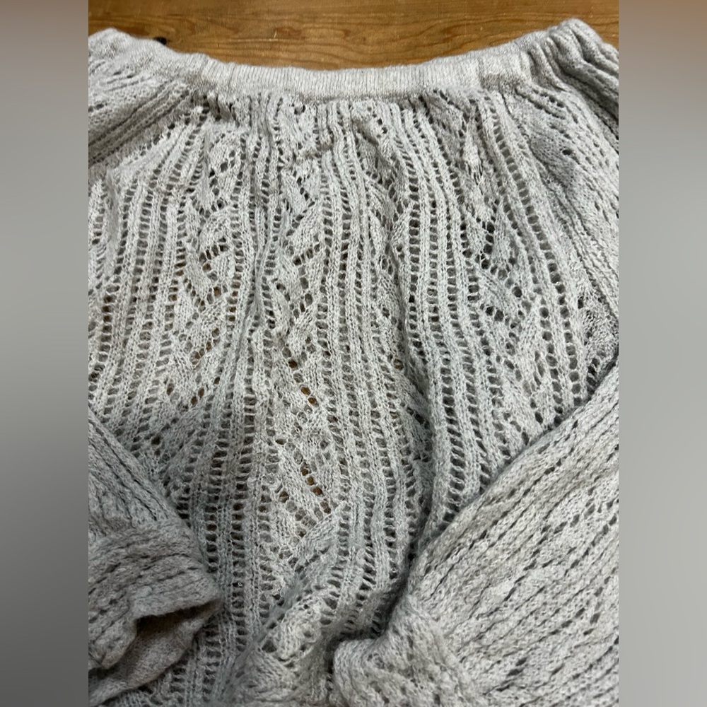 Free People Off-Shoulder Knit Sweater - Gray - Size Medium - Picture 6 of 6